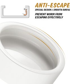 Alternative view of Reptile Food Dish Bowl, Worm Water Dish Small (2.75in) Lizard Gecko Ceramic Pet Bowl, Mealworms Bowls for Leopard Bearded Dragon Chameleon Hermit Crab Dubia Cricket Anti-Escape Superworm Feeder 2 Pack