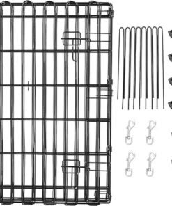 Alternative view of Amazon Basics Foldable Octagonal Metal Exercise Dog Playpen - Indoor/Outdoor, Single Door, Small (8 Panels, 24 x 30), Easy to assemble and store, 30" - Small, , Black