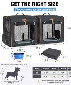 Alternative view of Lekereise 2-in-1 Cat Travel Carrier with Litter Box, (20.85" x2) x19.7"x19.7" Large Cat Carrier with Zipper Locks for Moving Across The Country (No Hammock) - Black