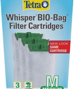 Tetra Whisper Bio-Bag Filter Aquarium Cartridges, Medium Filter for Freshwater and Marine Fish, Removes Odors and Discoloration, Ready to Use, 3 Medium Green Filters