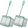 Pawfly 8 Inch Aquarium Fish Net with Braided Metal Handle Square Net with Soft Fine Mesh Sludge Food Residue Wastes Skimming Cleaning Net for Fish Tanks Small Koi Ponds and Pools, 2 Pack