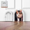 Meow Manor? Cat Door Interior Door - No-Flap, Interior Cat Door for Cats Up to 20 lbs, Easy DIY Setup, Secured Installation in Minutes, No Training Needed?
