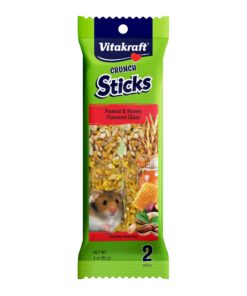 Vitakraft Crunch Sticks Hamster Treat - Hamster Chew Sticks - Supports Dental Health, Long-Lasting Fun (Peanut & Honey)