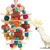 lovyoCoCo Parrot Toys Bird Toys Natural Corn Cob Bird chew Toys for Small and Medium-Sized Macaws,African Grey,Cockatoos,Amazon Parrots,Parakeet,Cockatiel,Sun Conure, Lovebird with Wooden Blocks
