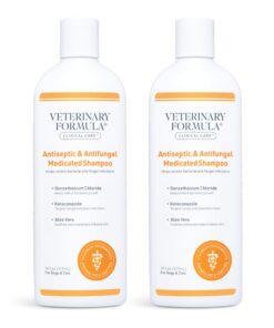 Veterinary Formula Clinical Care Antiseptic and Antifungal Medicated Shampoo for Dogs & Cats, 16 Fl Oz ? Helps Alleviate Scaly, Greasy, red Skin ? Paraben, Dye, Soap-Free (2 Pack)