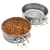 PINVNBY 2pcs Stainless Steel Bird Bowl Feeding Dish Cups for Parrot, Parakeet, African Greys, Conure, Cockatiels, Lovebird, Budgie, Chinchilla (Three Screws Size: L)