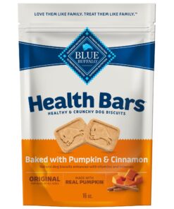 Blue Buffalo Health Bars Crunchy Dog Biscuits, Oven-Baked With Natural Ingredients, Pumpkin & Cinnamon, 16-oz Bag