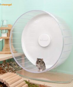 Alternative view of Niteangel Super-Silent Hamster Exercise Wheels: - Quiet Spinner Hamster Running Wheels with Adjustable Stand for Hamsters Gerbils Mice Or Other Small Animals (L, White)