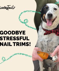 Alternative view of LuckyTail Pet Nail Grinder for Dogs and Cats - Super Quiet and Low Vibration Electric Dog Nail Grinder with 2 LED Lights - USB Rechargeable and Cordless - 2 Speeds - Small to Large Pets - Orange