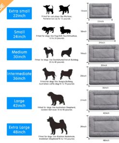Alternative view of Dog Beds Crate Pad for Medium/Large Dogs Fit Metal,Ultra Soft, Washable & Anti-Slip Kennel Pad for Dogs Cozy Sleeping Mat,Gray 36inch