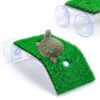 Keedolla Small Turtle Basking Platform Simulation Grass Turtle Ramp, Turtle Resting Basking Dock Floating DÈcor for Aquatic Turttle Reptile Frog Terrapin