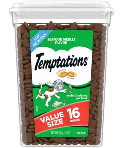 Temptations Classic Crunchy and Soft Cat Treats, Seafood Medley Flavor, 16 oz. Tub