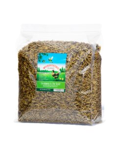 WORMSKING 5LB Dried Black Soldier Fly Larvae, More Calcium Than Dried Mealworms, High Protein Chicken Feed,Duck Food, BSFL, Duck Treats