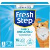Fresh Step Advanced Simply Unscented Clumping Litter, Fresh Step Unscented Cat Litter Fights Odor on Contact, 37 lbs. (2 x 18.5 lb. Box)