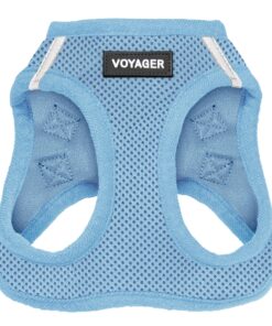 Best Pet Supplies Voyager Step-in Air Harness - All Weather Mesh, Reflective, No Pull Harness for Dogs, Cats - Secure with Hook & Loop Fastener, Buckle, Double D-Rings - Baby Blue, M
