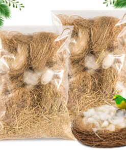 Sukh 2 Pack Bird Nesting Material - Bird Nests Bedding Hummingbird Nesting Material Mixing Canary Nesting Material Finch Nesting Material Parakeet Nesting Materials for Cage,Gardens,Tree Trunks (80G)