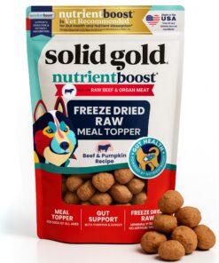 Solid Gold Freeze Dried Dog Food - W/Real Beef, Pumpkin & Superfoods - Freeze Dried Raw Dog Food Toppers for Picky Eaters to Serve as a Nutrient-Dense Meal Topper or High Protein Treats - 1.5oz