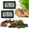 Reptile Thermometer and Humidity Gauge,2PCS Digital Hygrometer Adhesive Reptile Terrarium Hydrometer,Bearded Dragon Tank Accessories,Pet Humidity Meter Supplies for Leopard Crested Gecko,Snake,Lizard