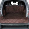 PETICON SUV Cargo Liner for Dogs, Waterproof Pet Cargo Cover Dog Seat Mat for SUVs Sedans Vans with Bumper Flap Protector, Non-Slip, Large Size Universal Fit, Brown