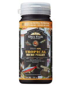 Ultra Fresh Tetra Fish Food, Slow Sinking, All Natural Ingredients, Wild Sword Prawns, Spirulina, Color Enhancement, Small Granules , Tropical Micro Pellet 1.87 oz