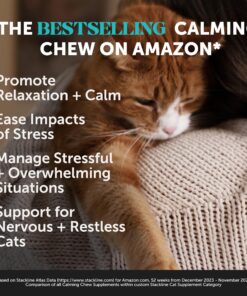 Alternative view of Calming Chews for Cats - Cat Anxiety Relief + Helps Reduce Stress - Behavioral Support & Promotes Relaxation for Travel, Boarding, Vet Visits, Separation Anxiety - Chicken (30-Day Supply)