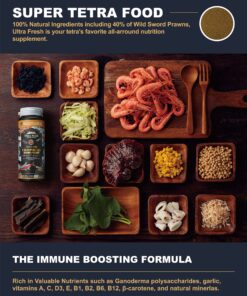 Alternative view of Ultra Fresh Tetra Fish Food, Slow Sinking, All Natural Ingredients, Wild Sword Prawns, Spirulina, Color Enhancement, Small Granules , Tropical Micro Pellet 1.87 oz